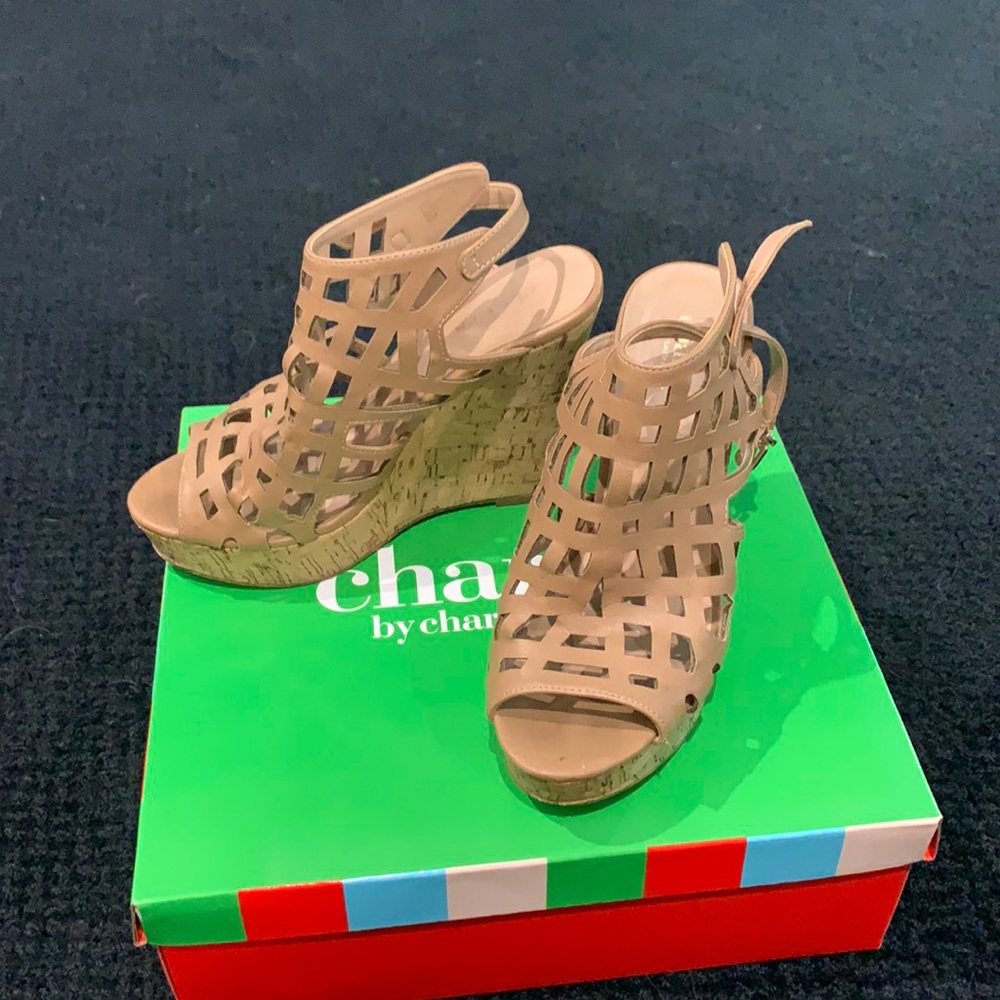 Nude Platform Wedge Sandals